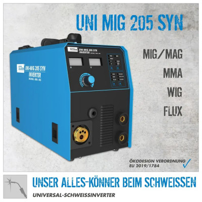 Univerzálna invertorová zváračka MMA / MIG-MAG / TIG (WIG) / FLUX 200A Gude Uni-Mig 205 SYN