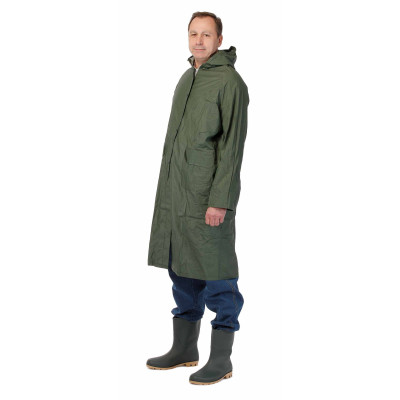 Ochranný plášť s kapucňou, nepremokavý, zelený