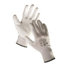 Rukavice BUNTING, biele, nylon, dlaň a prsty polyuretán